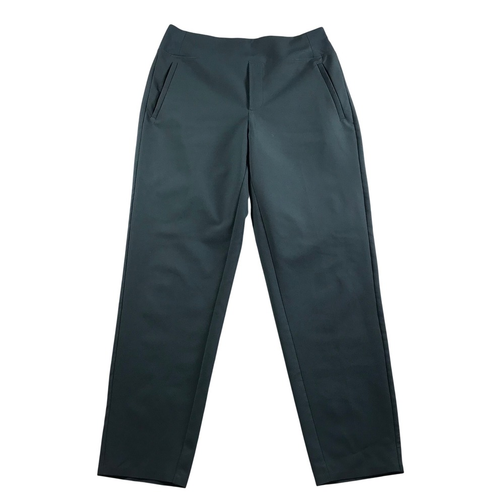 Athleta Brooklyn Ankle Pants Teal Blue Gray Size 10 Tall Tapered Travel Trousers
